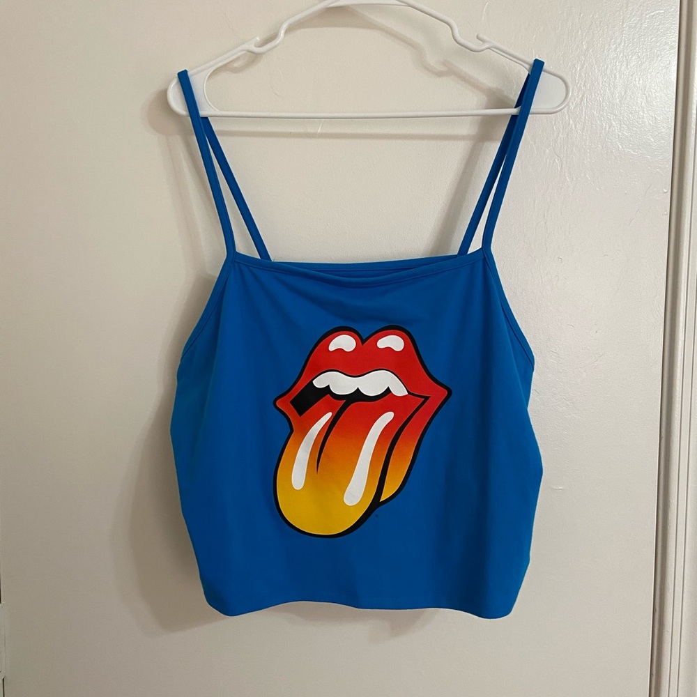 NWT Forever 21 Rolling Stones cropped cami